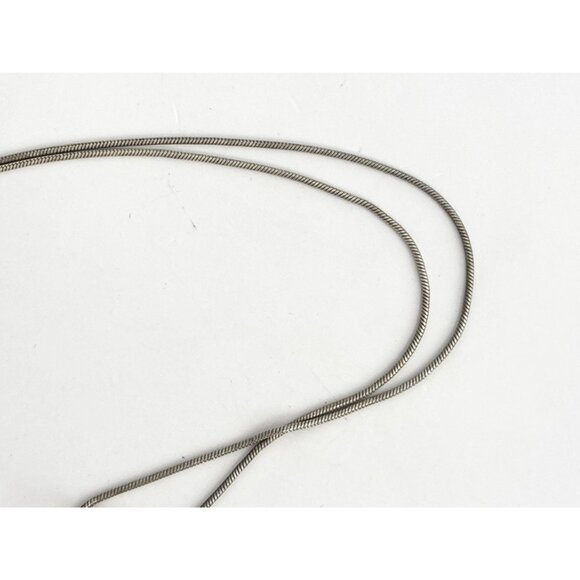 Minimalist Black Onyx Sterling Silver 925 Vintage Pendant Necklace - 17" - Picture 13 of 16